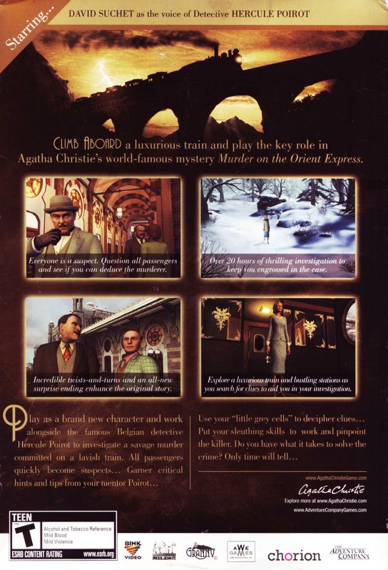 Agatha Christie: Murder on the Orient Express cover or packaging ...