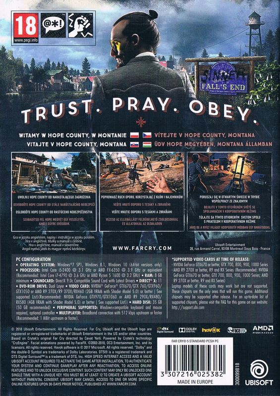 Back Cover for Far Cry 5 (Windows)