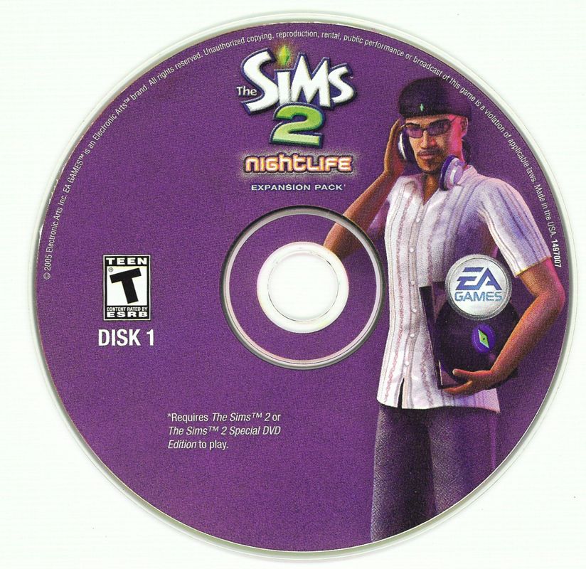 Media for The Sims 2: Nightlife (Windows): Disc 1