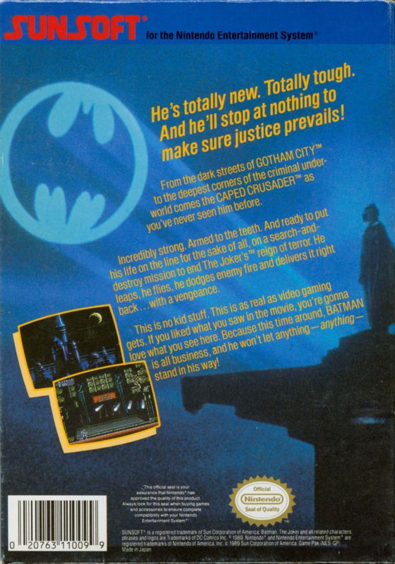 Back Cover for Batman: The Video Game (NES)