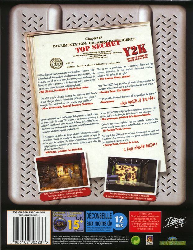 Back Cover for Y2K: The Game (Windows)