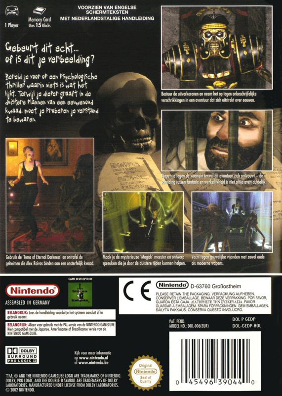 Back Cover for Eternal Darkness: Sanity's Requiem (GameCube)