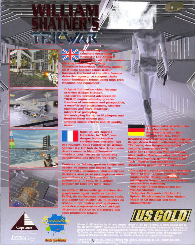 Back Cover for William Shatner's TekWar (DOS) (v1.1)