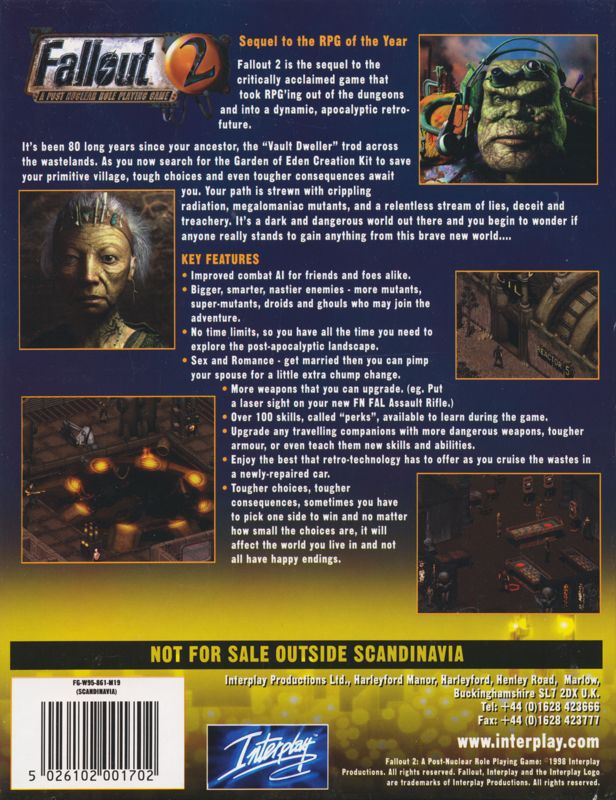 Back Cover for Fallout 2 (Windows)