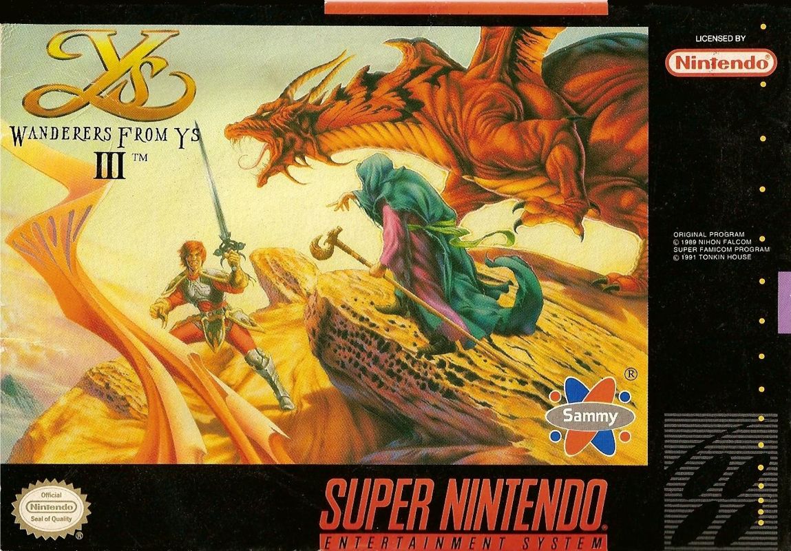 Front Cover for Ys III: Wanderers from Ys (SNES)