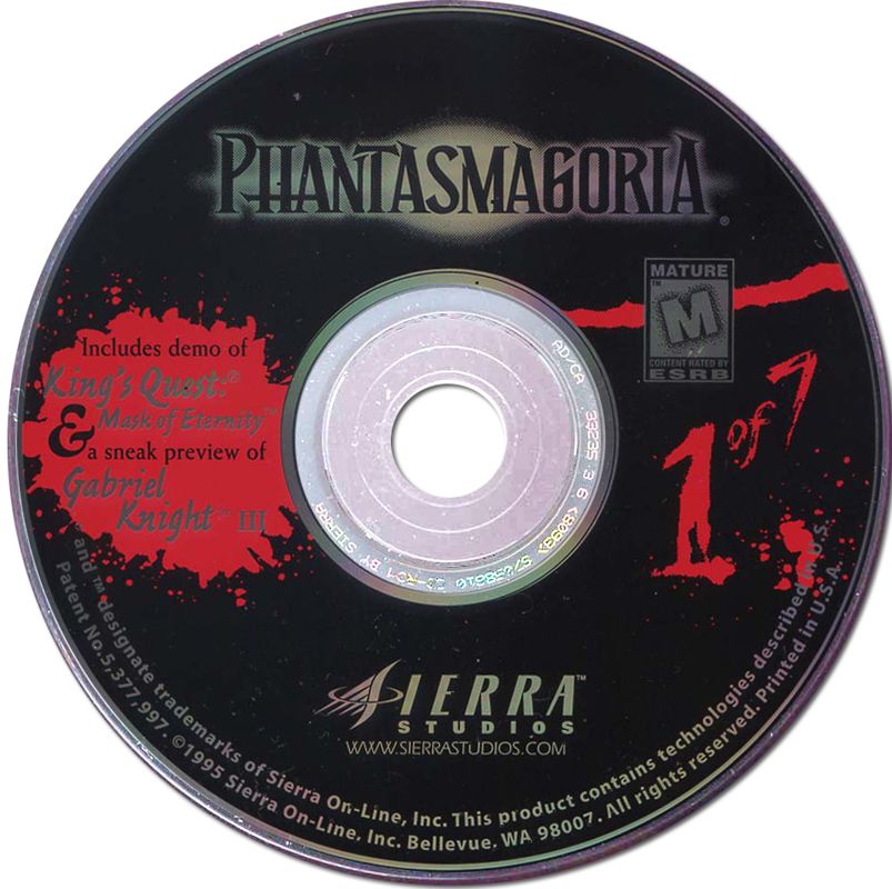 Media for Phantasmagoria: Stagefright (DOS and Windows and Windows 16-bit): Phantasmagoria 1 Disc