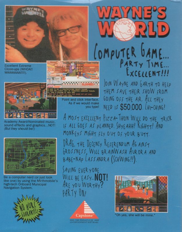 Back Cover for Wayne's World (DOS)