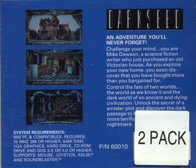 Back Cover for Dark Seed (DOS)