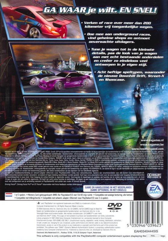 Back Cover for Need for Speed: Underground 2 (PlayStation 2)