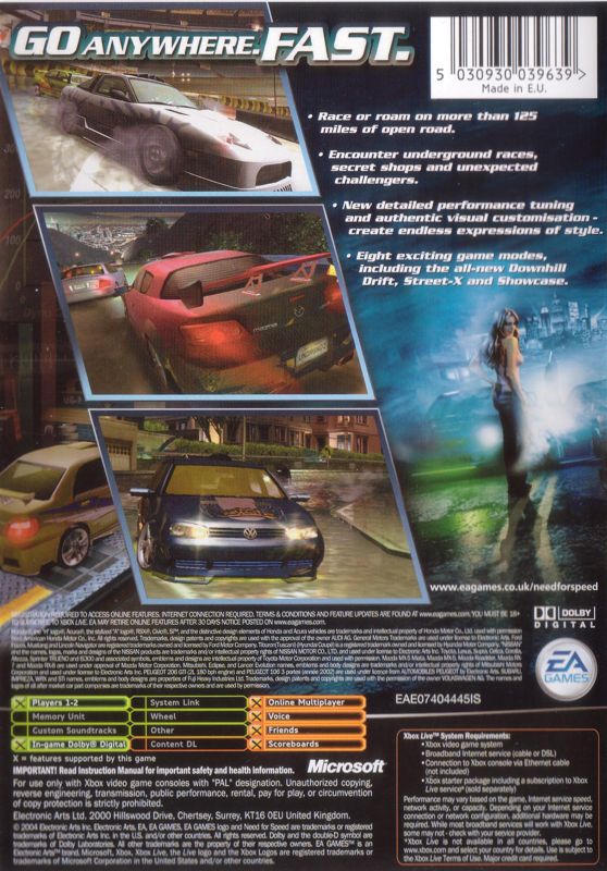 Need for Speed: Underground cover or packaging material - MobyGames