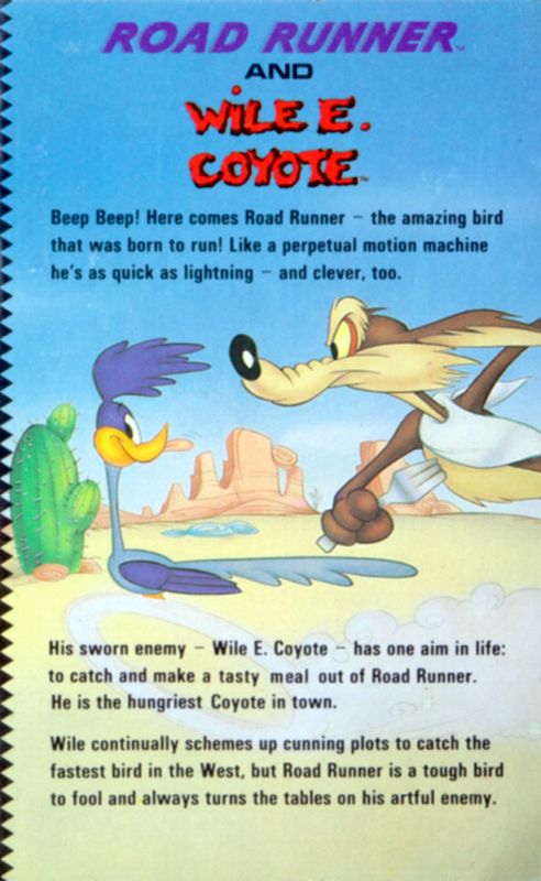 Inside Cover for Road Runner and Wile E. Coyote (Commodore 64)
