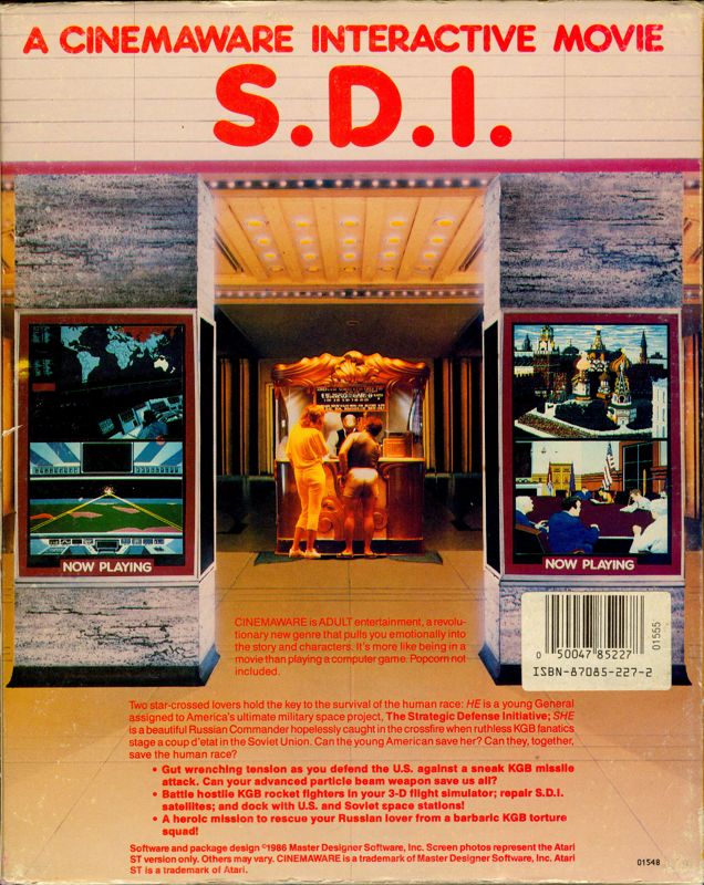 Back Cover for S.D.I. (Amiga)