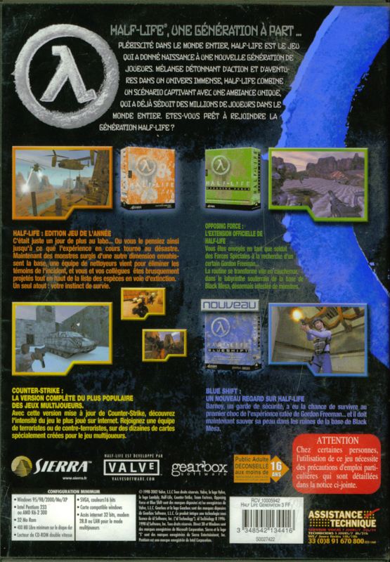Back Cover for Half-Life: Platinum Collection (Windows)