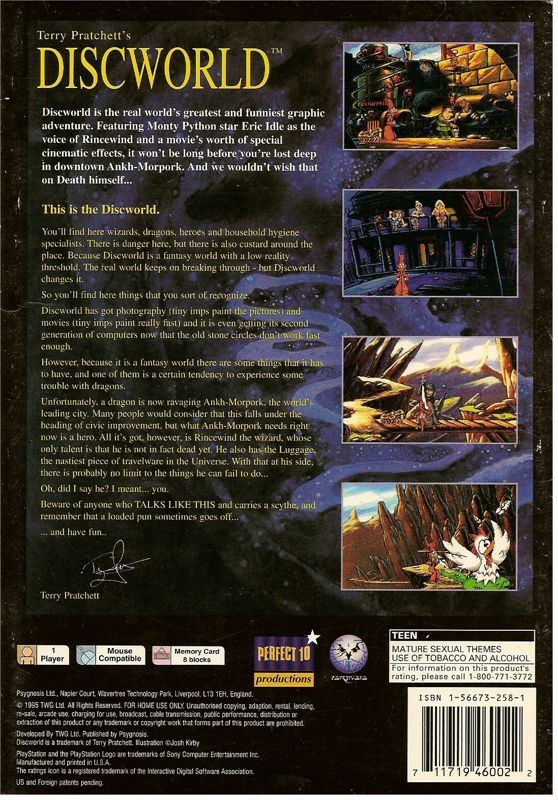 Back Cover for Discworld (PlayStation)