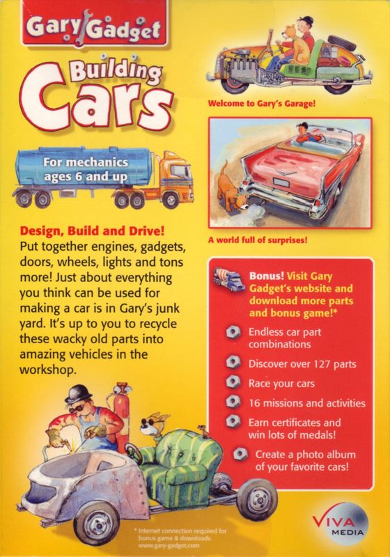 Back Cover for Gary Gadget: Building Cars (Macintosh and Windows)