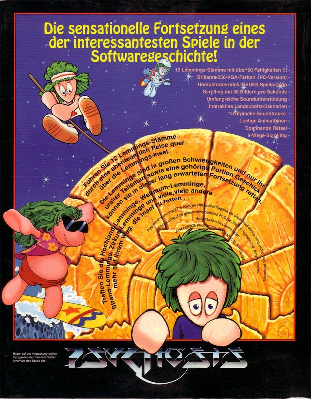 Back Cover for Lemmings 2: The Tribes (DOS)