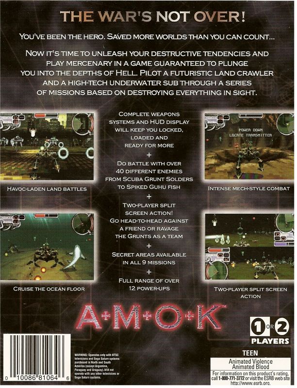 Back Cover for Amok (SEGA Saturn)