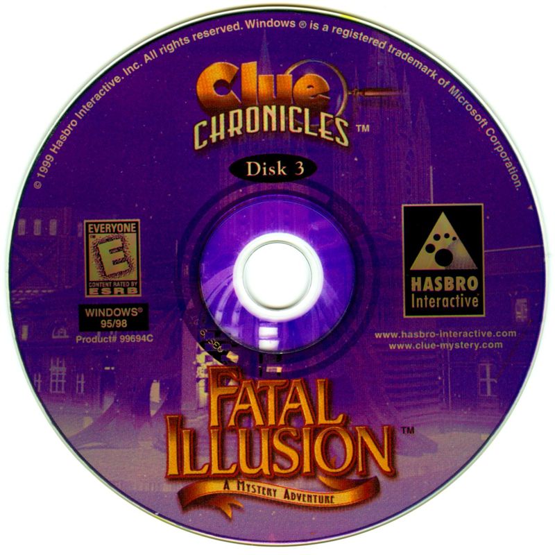Media for Clue Chronicles: Fatal Illusion (Windows): Disc 3