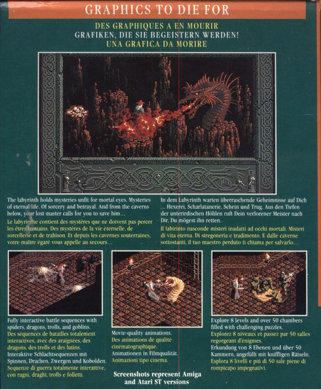 Back Cover for The Immortal (Amiga)