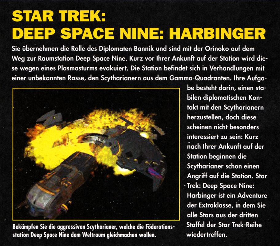 Back Cover for Star Trek: Deep Space Nine - Harbinger (DOS) (PC Games Plus 04/98 covermount)
