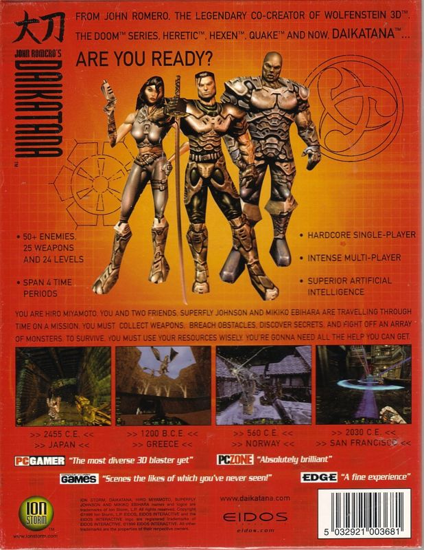 Back Cover for John Romero's Daikatana (Windows)