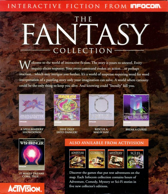 Back Cover for The Fantasy Collection (DOS and Macintosh)