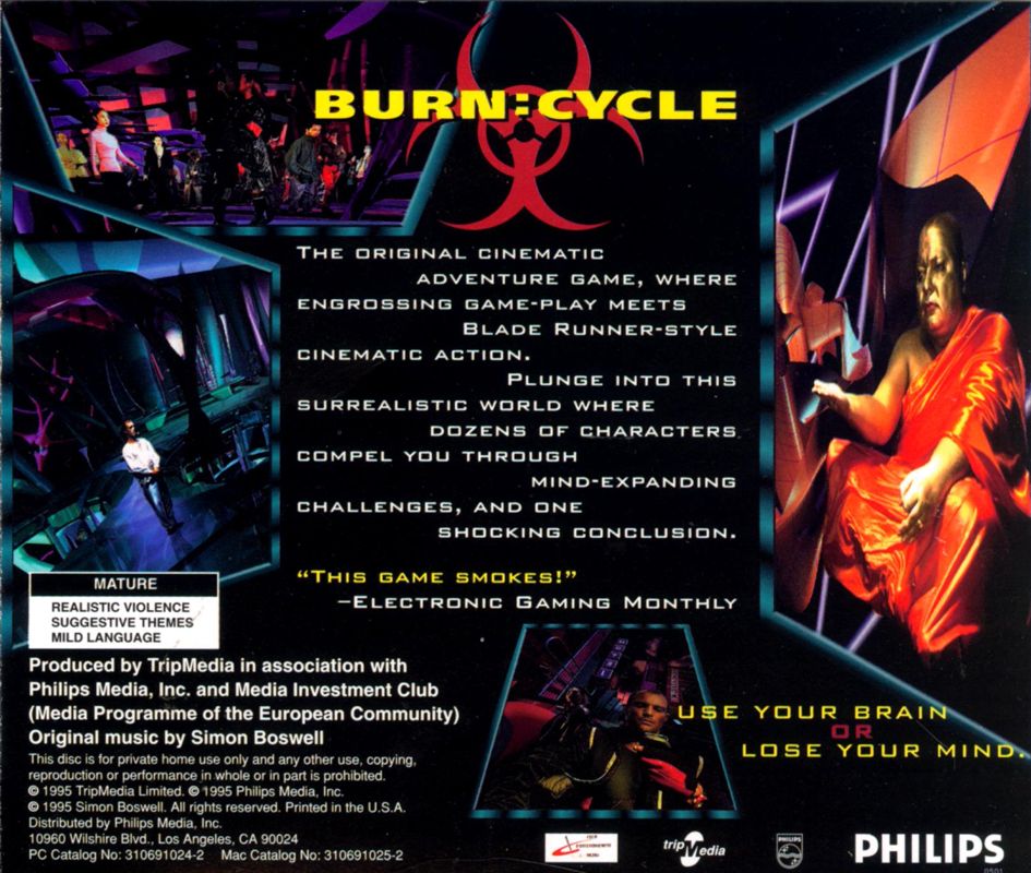 Other for Burn:Cycle (Macintosh and Windows 3.x) (Limited Edition release): Jewel Case - Back