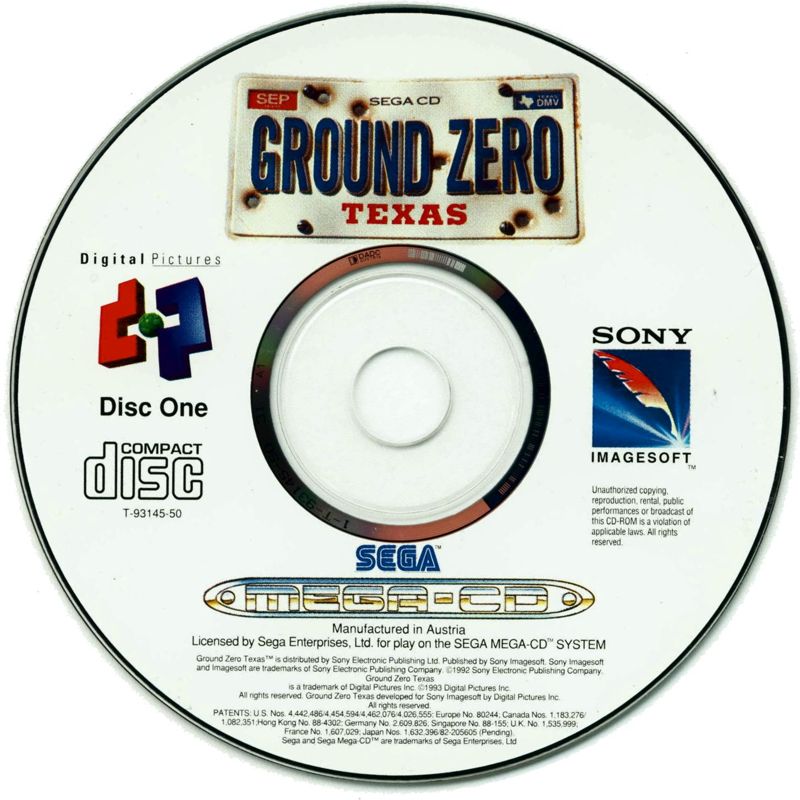 Media for Ground Zero Texas (SEGA CD): Disc 1/2