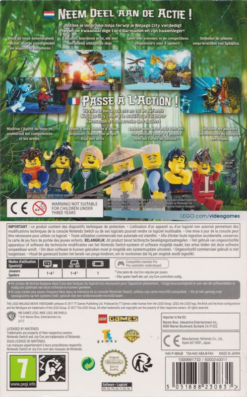 Back Cover for The LEGO Ninjago Movie Video Game (Nintendo Switch) (/w Lloyd LEGO Mini figurine)