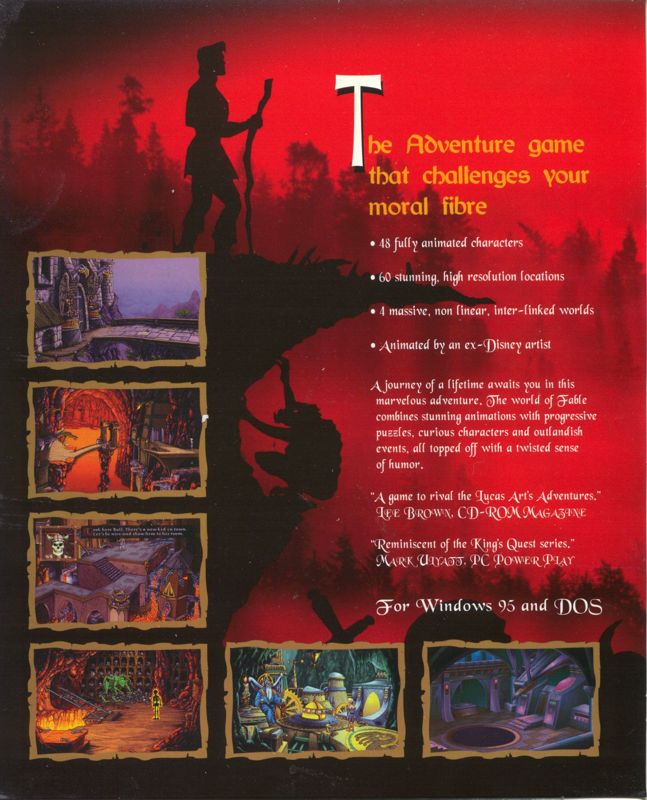Inside Cover for Fable (DOS and Windows): Left Flap