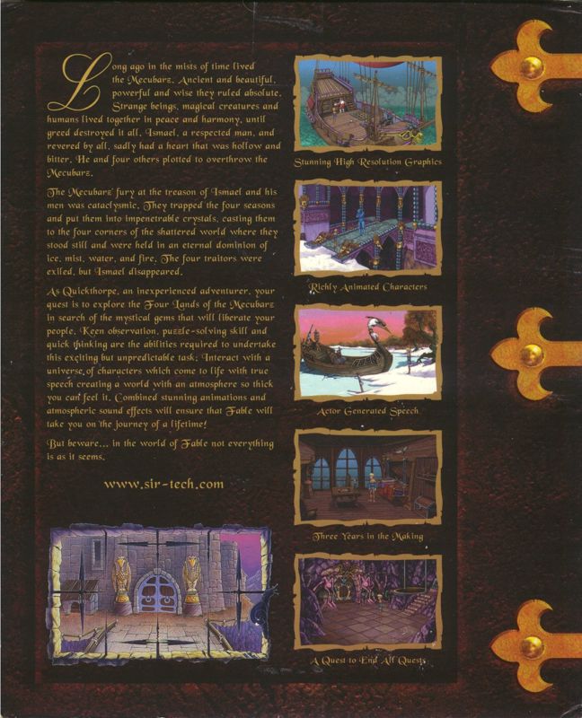 Back Cover for Fable (DOS and Windows)