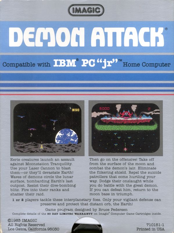 Back Cover for Demon Attack (PC Booter)