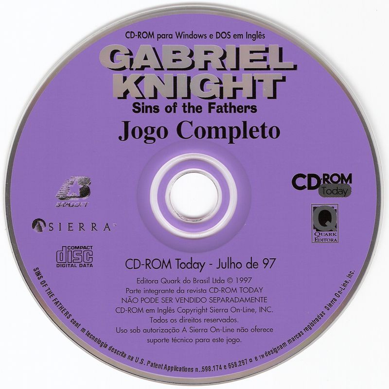 Media for Gabriel Knight: Sins of the Fathers (DOS and Windows 3.x) (CD-ROM Today covermount)