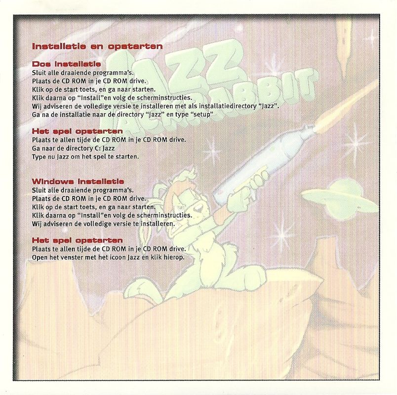 Inside Cover for Jazz Jackrabbit CD-ROM (DOS)