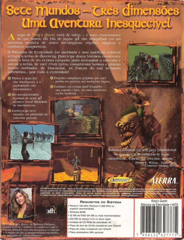 Back Cover for King's Quest: Mask of Eternity (Windows) (Brasoft Hits release)