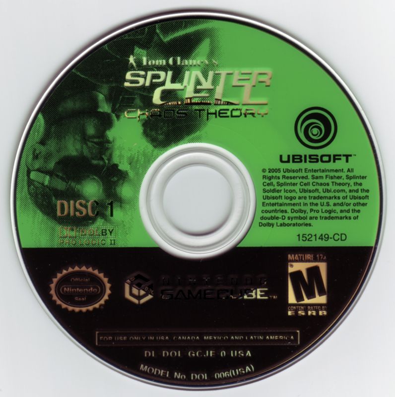 Media for Tom Clancy's Splinter Cell: Chaos Theory (Limited Collector's Edition) (GameCube): Disc 1