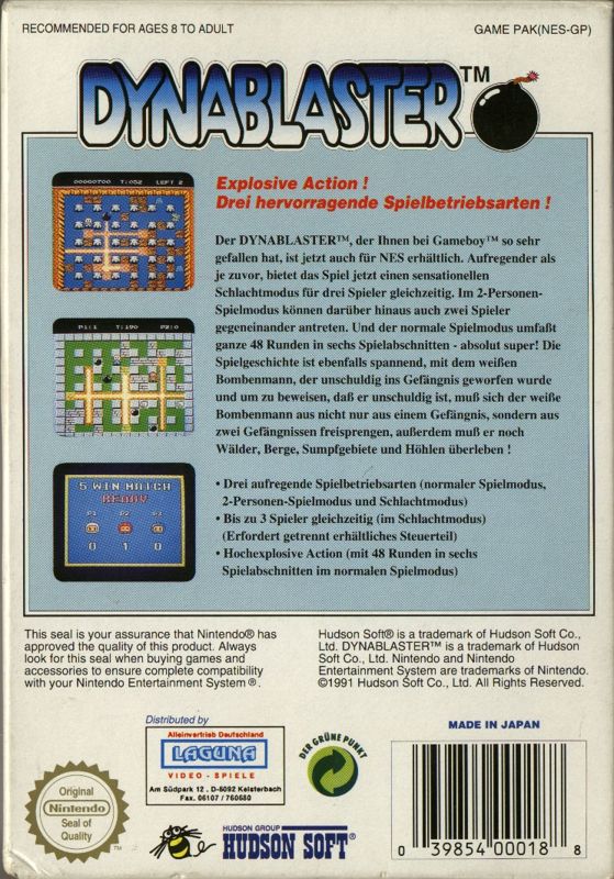 Back Cover for Bomberman II (NES)