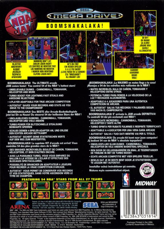Front Cover for NBA Jam (Genesis)