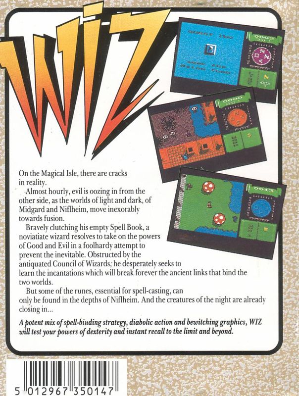Back Cover for Wiz (Commodore 64)