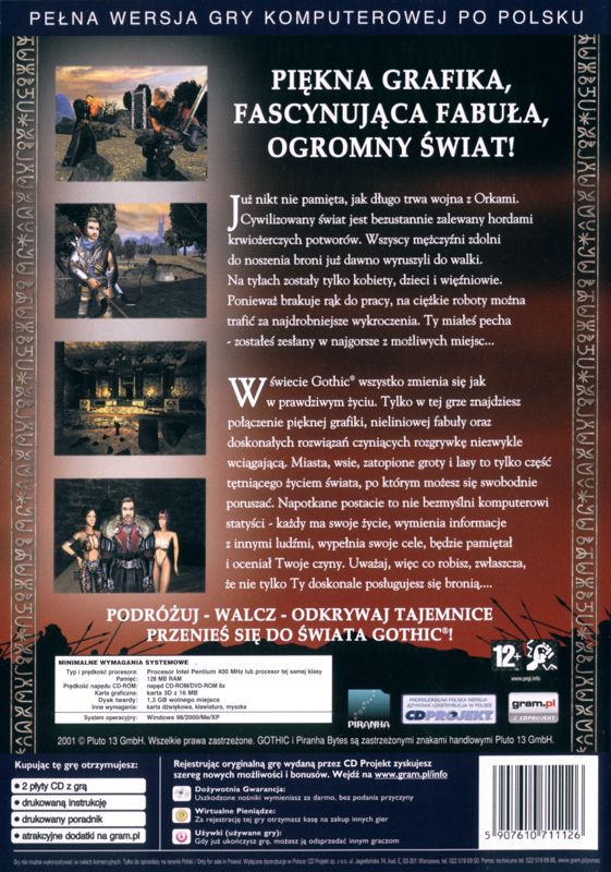 Back Cover for Gothic (Windows) (eXtra Klasyka neXt release)