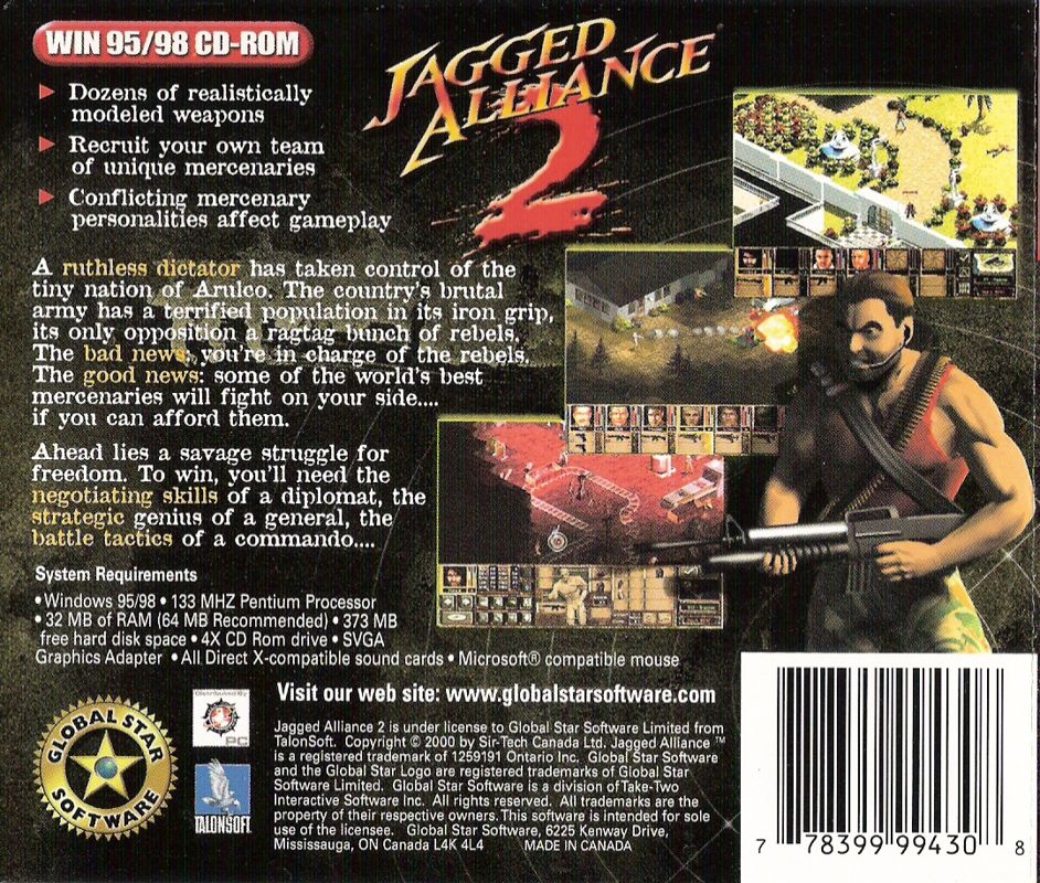 Back Cover for Jagged Alliance 2 (Windows)