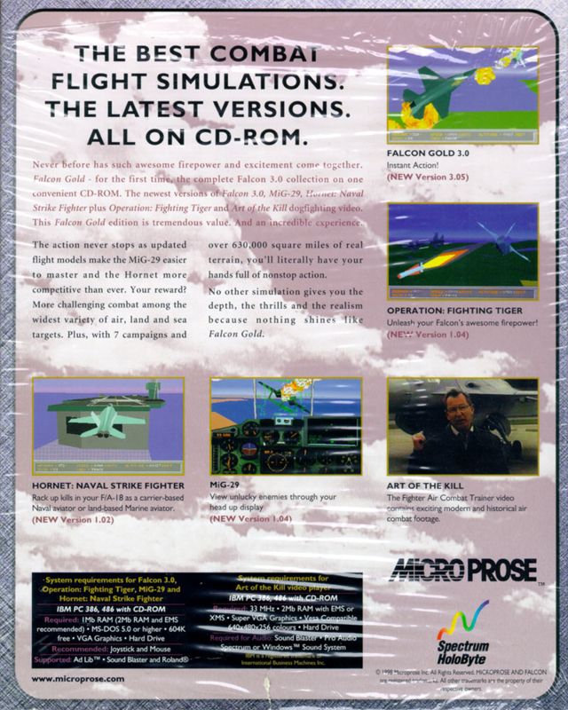 Back Cover for Falcon Gold (DOS) (Platinum PC release)