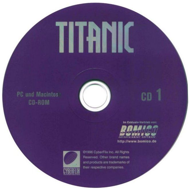 Media for Titanic: Adventure Out of Time (Macintosh and Windows and Windows 3.x): Disc 1/2