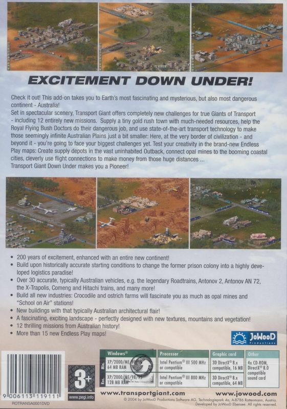 Back Cover for Transport Giant: Down Under (Windows)