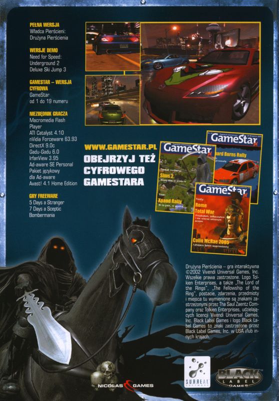 Back Cover for The Lord of the Rings: The Fellowship of the Ring (Windows) (Bundled with GameStar magazine #1/2005)