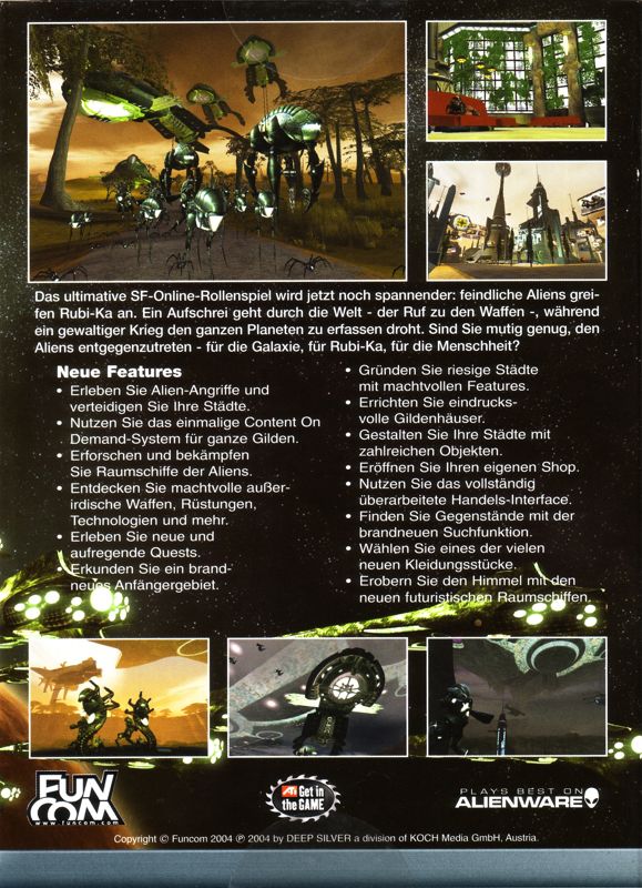 Back Cover for Anarchy Online: Alien Invasion (Windows)
