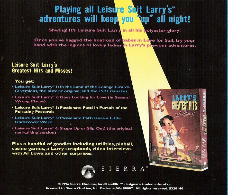 Other for Leisure Suit Larry: Love for Sail! (DOS and Windows): Jewel Case - Back