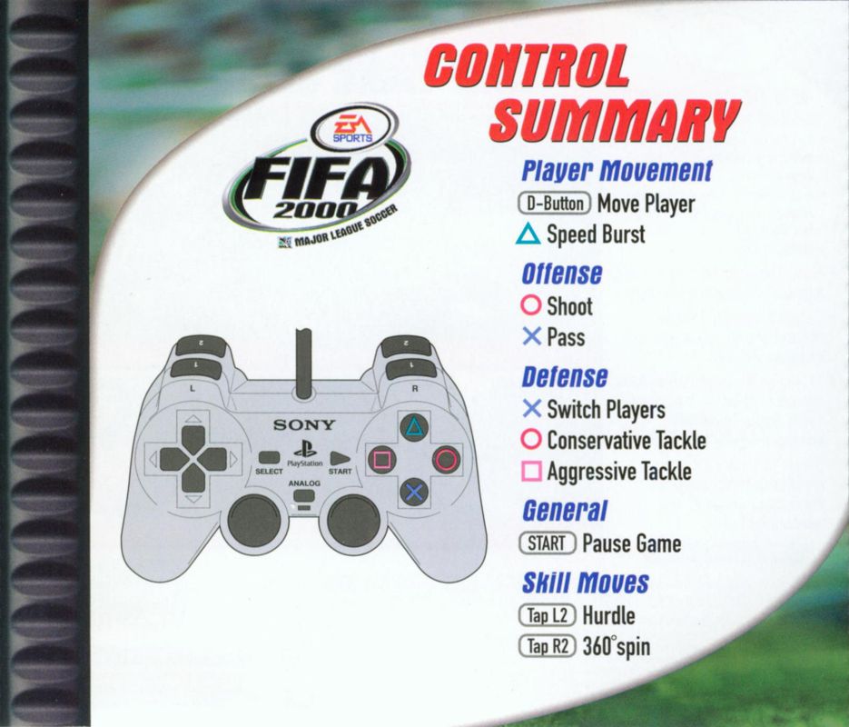 Inside Cover for FIFA 2000: Major League Soccer (PlayStation)