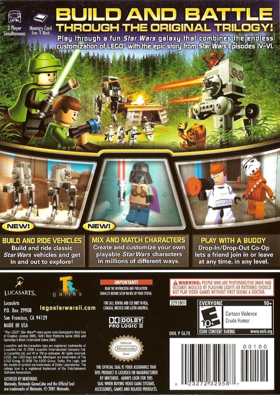 Back Cover for LEGO Star Wars II: The Original Trilogy (GameCube)