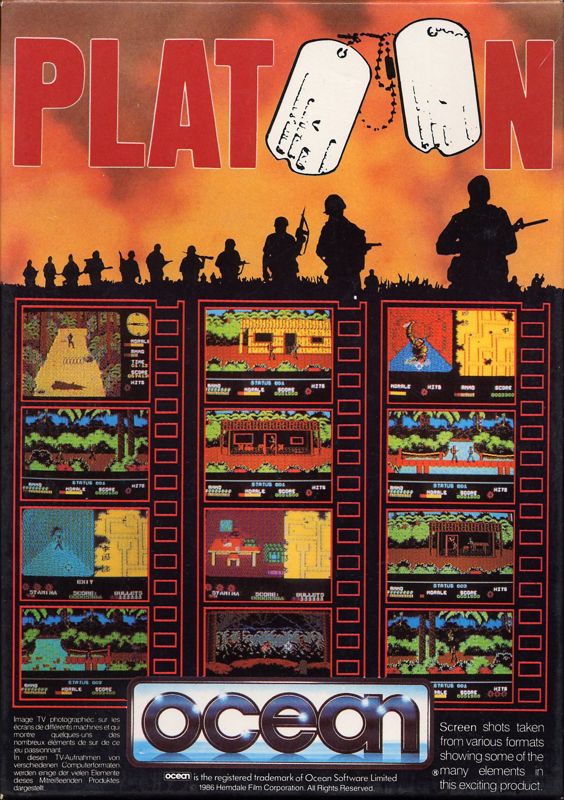 Back Cover for Platoon (Commodore 64)